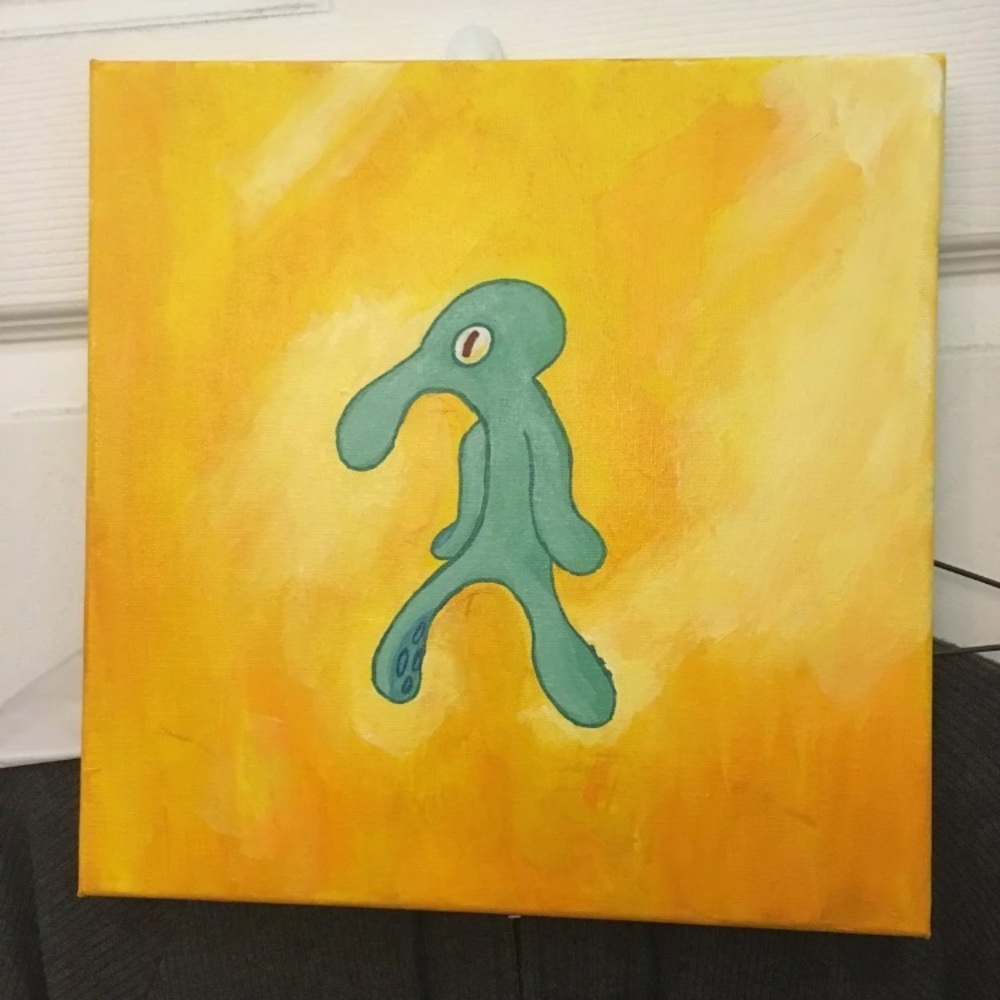 Squidward painting